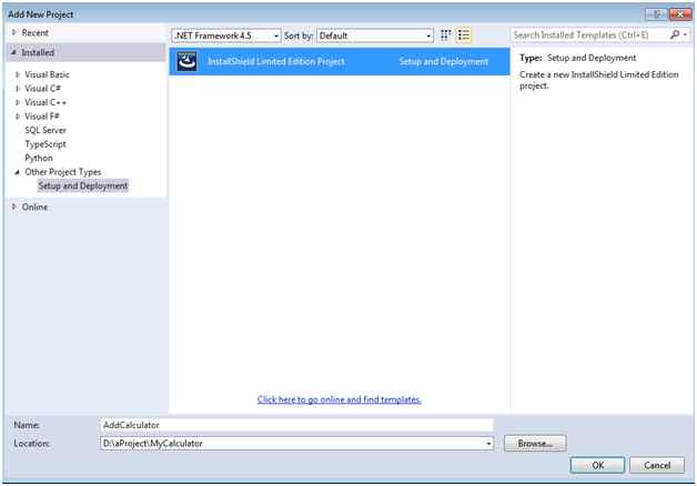 setup project and press OK